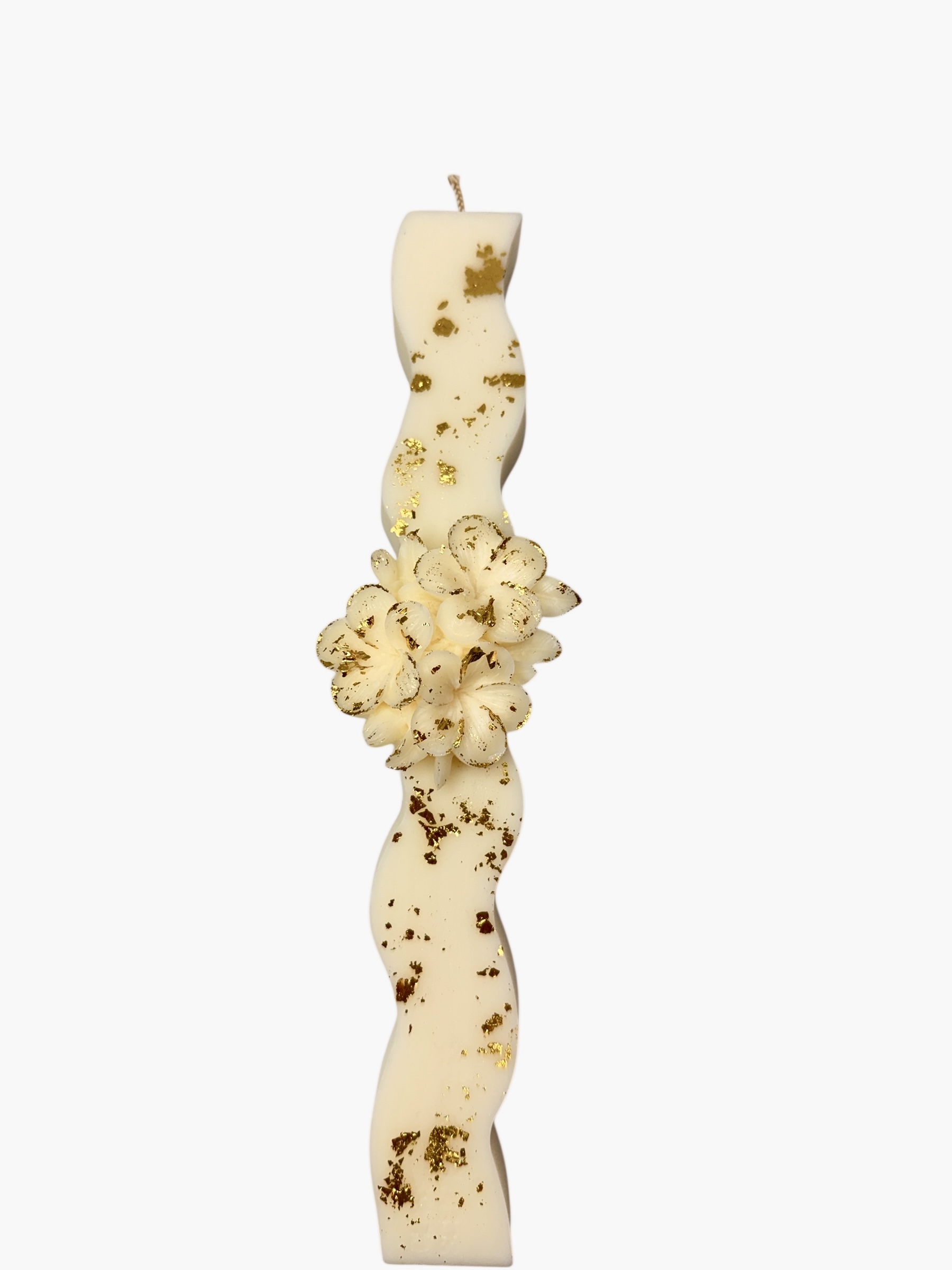 Αρωματική Λαμπάδα από σόγια - Ivory Blossom with Gold Flakes