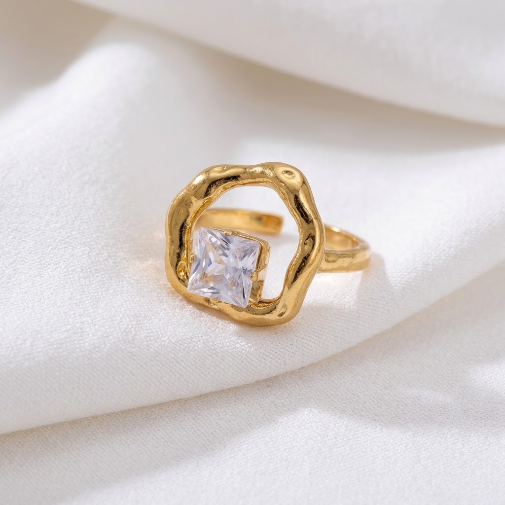 Δαχτυλίδι Golden Crystal Frame